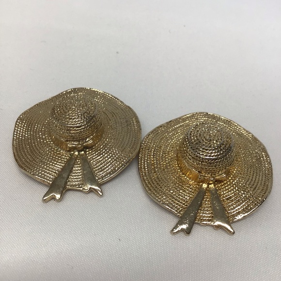 Sunhat garden brooches pr cottagecore vintage signed Michele Lynn spring summer - Picture 13 of 14